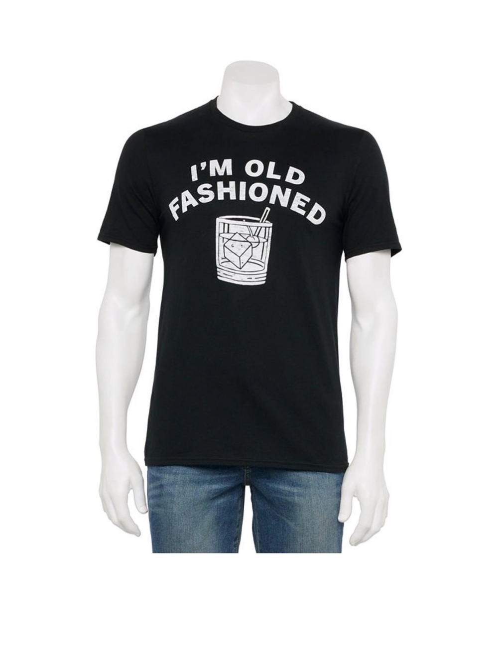 Hybrid Apparel Black Graphic 'I'm Old Fashioned' Short Sleeve Tee